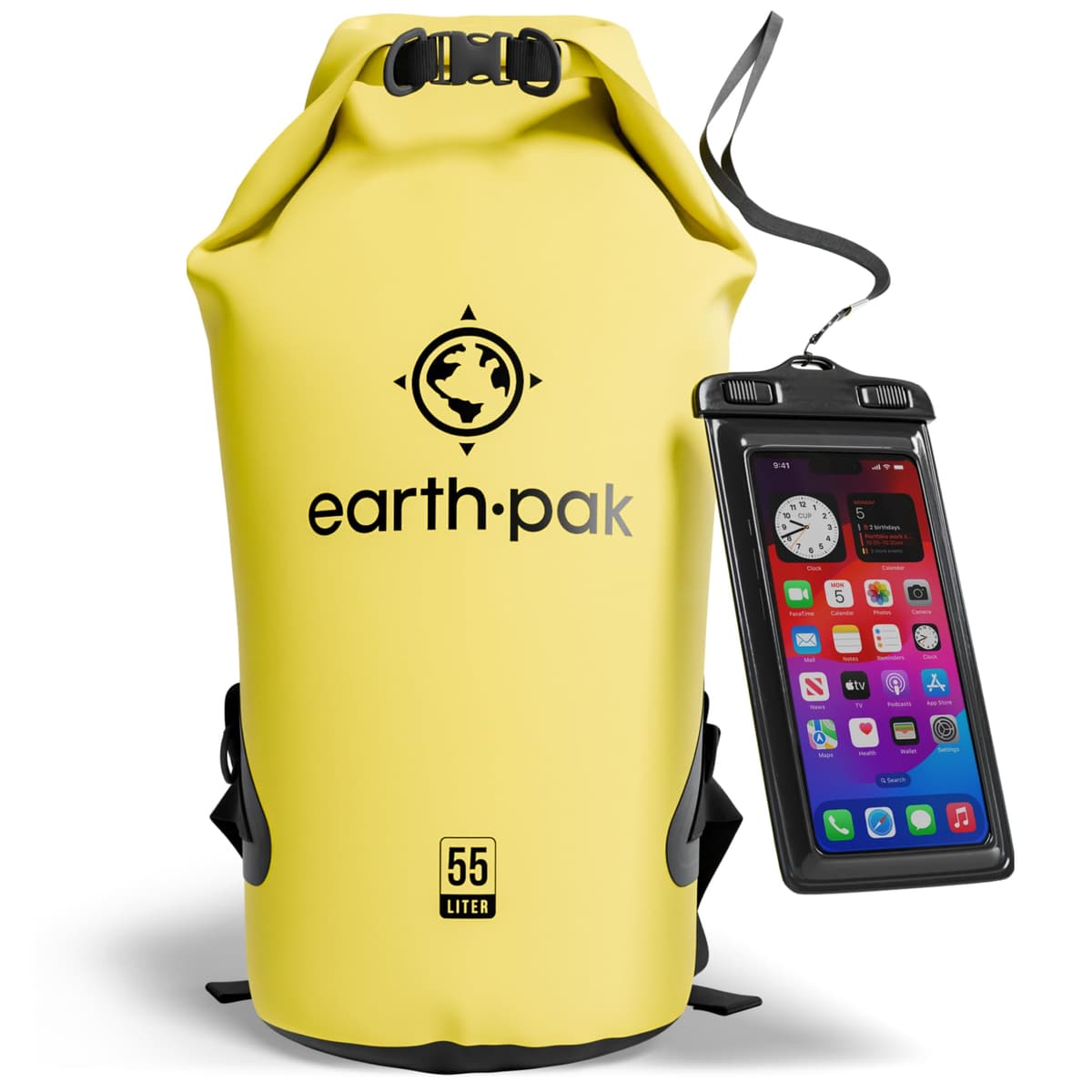 Earth Pak Waterproof Dry Bag - Roll Top Waterproof Backpack Sack Keeps Gear Dry for Kayak with Waterproof Phone Case — view 11