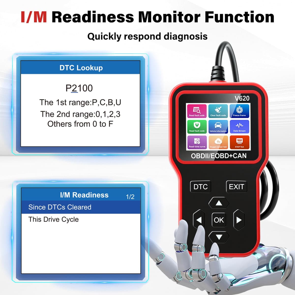 diymore OBD2 Scanner Car Diagnostic Engine Fault Code Reader with 35,901 DTC Database, Check Engine Light Reset Tool for All OBDII Vehicles for BMW Audi VW Mercedes — view 4