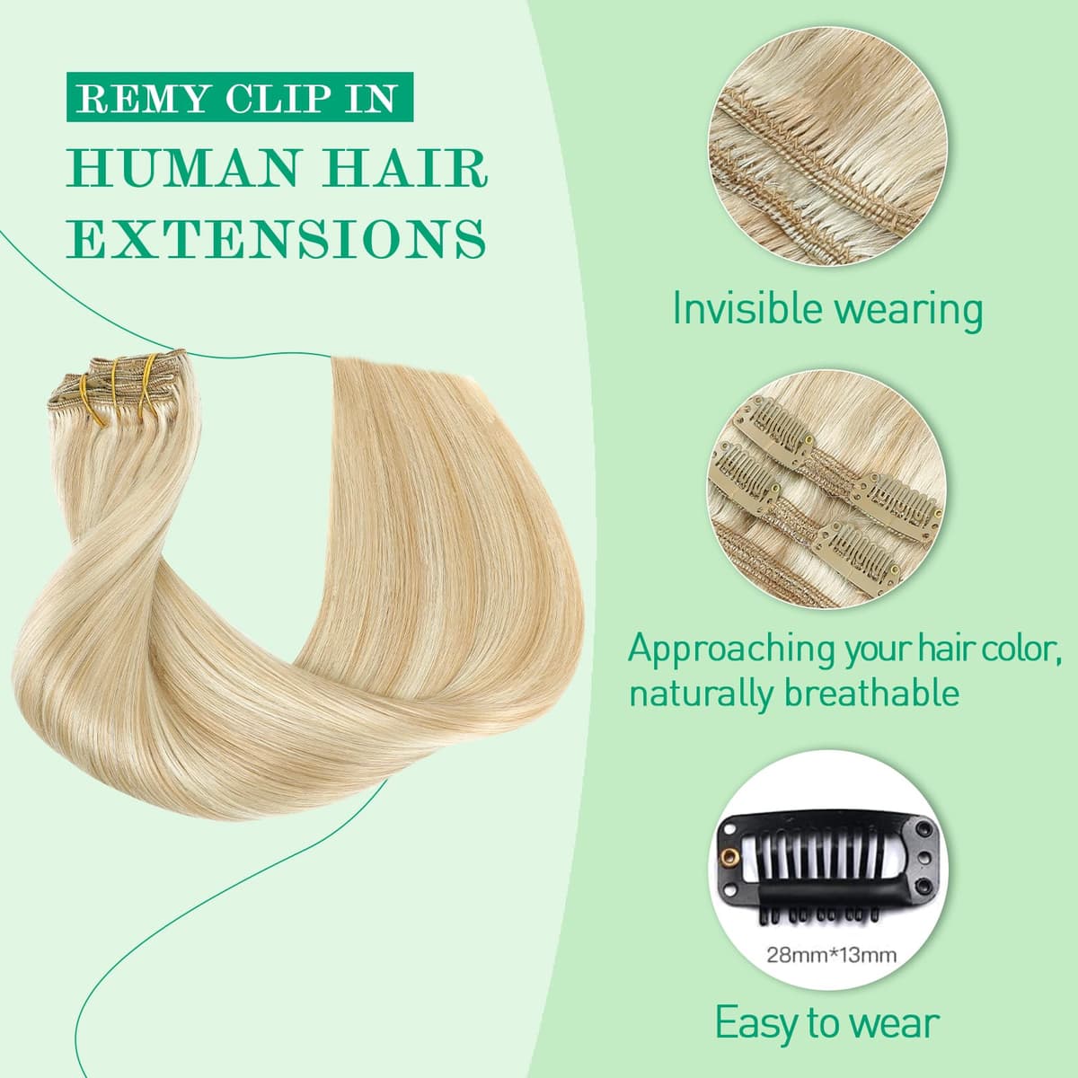 SURNEL Extensiones Clip Pelo Natural 100g 35cm 6 Piezas Castaño Chocolate Extensiones De Clip De Humano Real Extensiones Pelo Natural Remy (C#4-35cm) — view 24