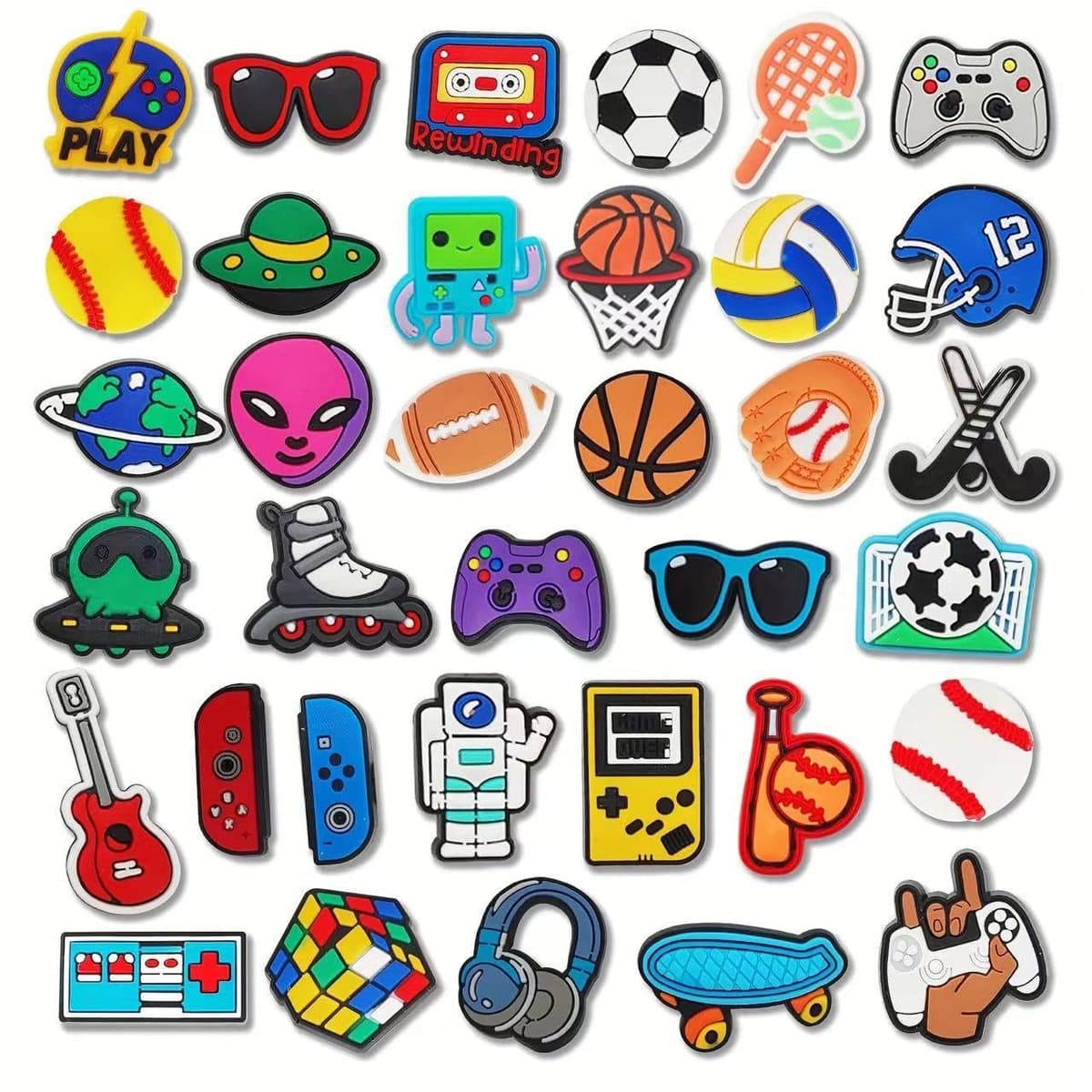 RowGlow 37pcs Zapatos Charm Pins Adornos Para Croc Shoe Charm Accesorios Diy — view 18
