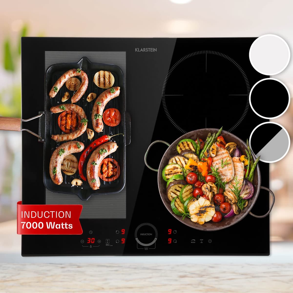 Klarstein Induction Hob, 9300W Electric Hobs Induction Cooker, 5 Ring Electric Pan Hob, Built-In Table Top Cookers w/ 5 Hobs, Touch Control, Inductions Heater Cooktops, Hot Plates for Cooking — view 31