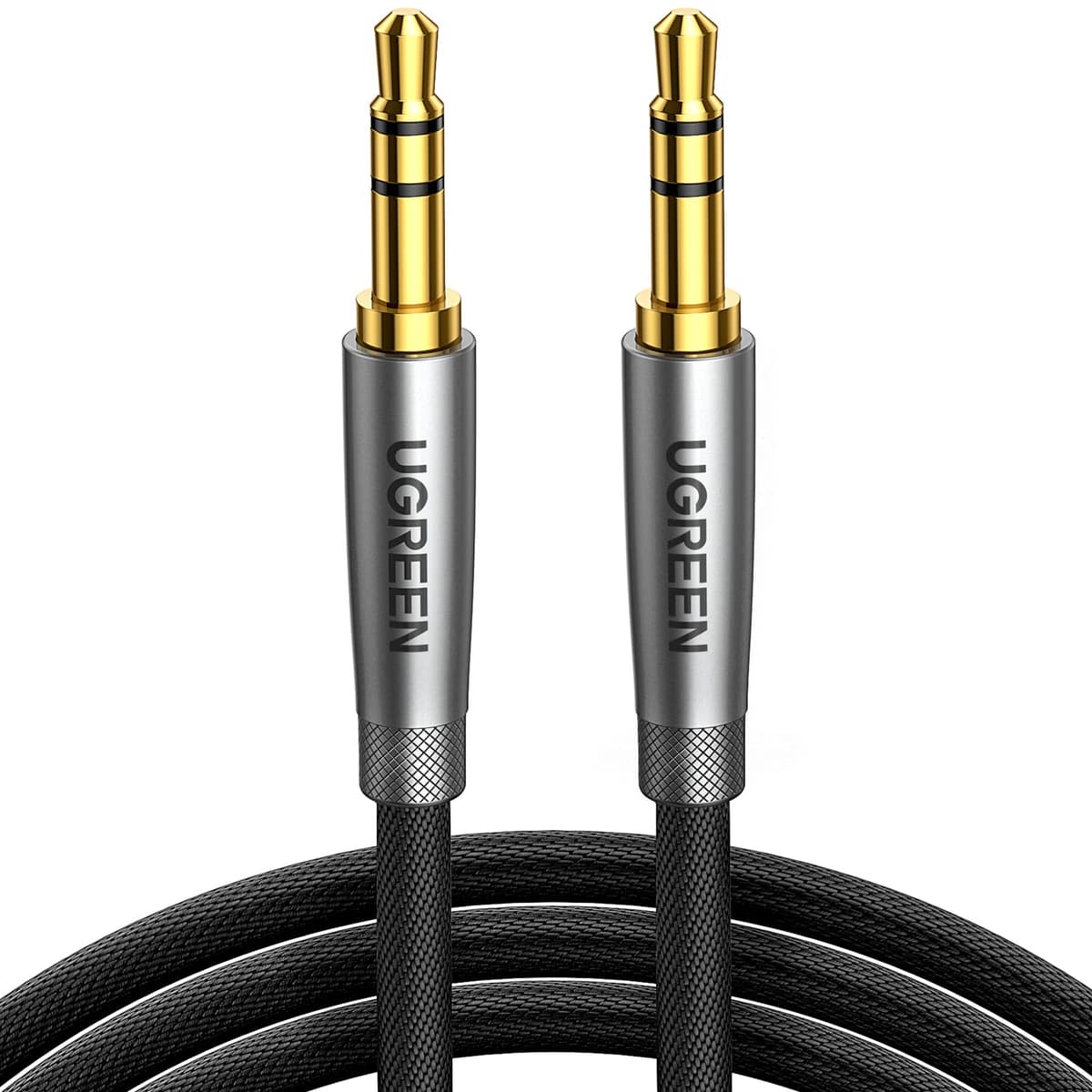 UGREEN Cable Audio Jack 3.5mm Macho HiFi Estéreo Nylon Trenzado Auxiliar Compatible con Autoradio Auriculares Altavoz TV iPhone MP3 (1M)