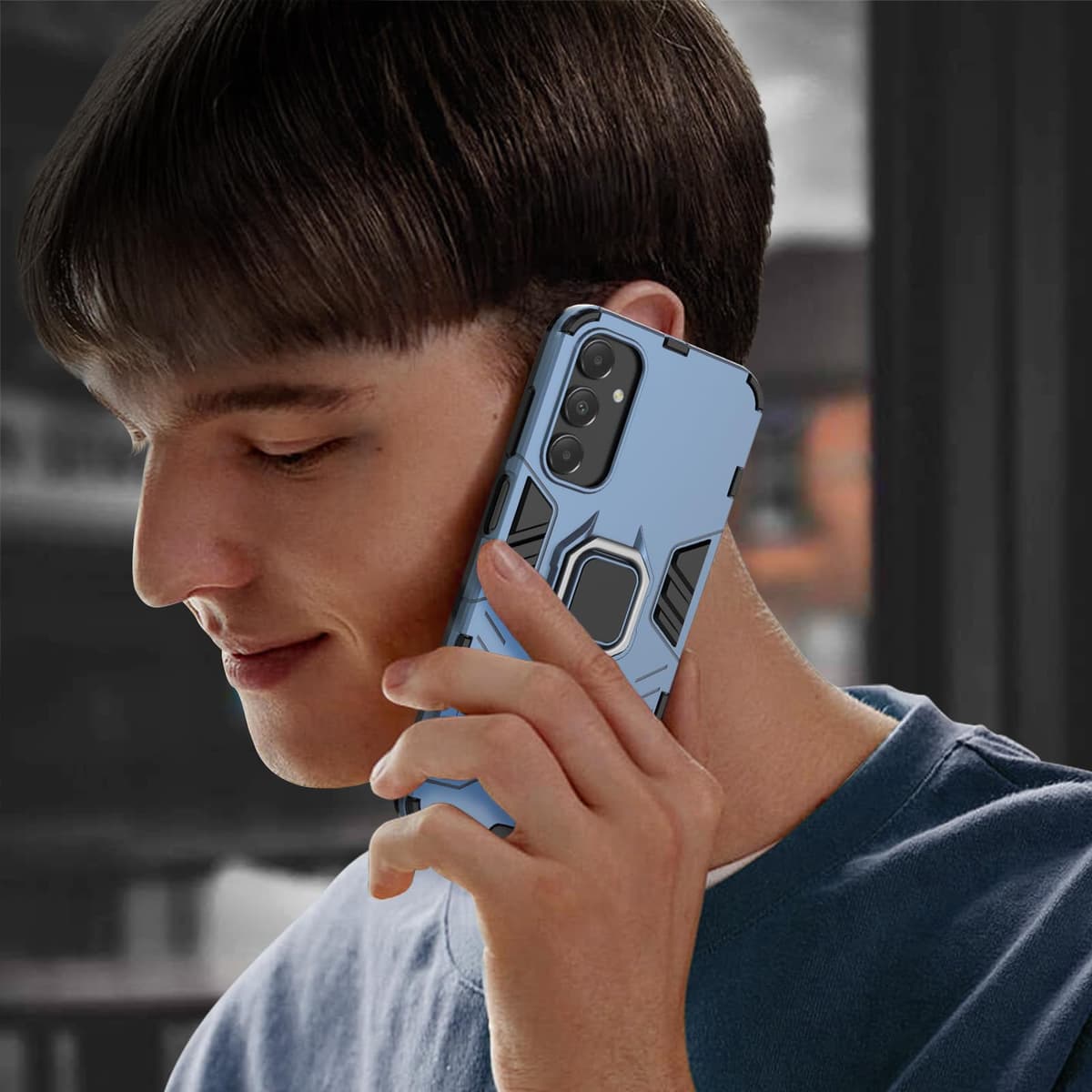 Funda para CMF Phone 2 Pro, Carcasa Antigolpes con Soporte anular metálico, Case Protectora de Grado Militar, Negro — view 103