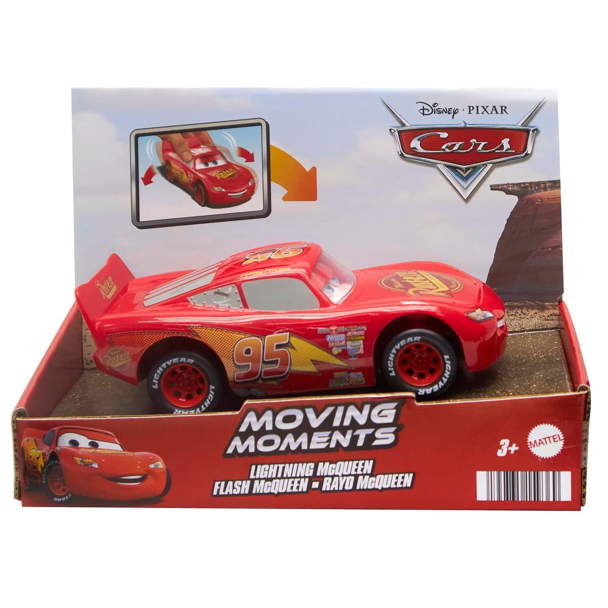 Mattel Disney Pixar Cars Night En Movimiento Rayo McQueen Coche de juguete que mueve los ojos, +4 años (HPH64) — view 5