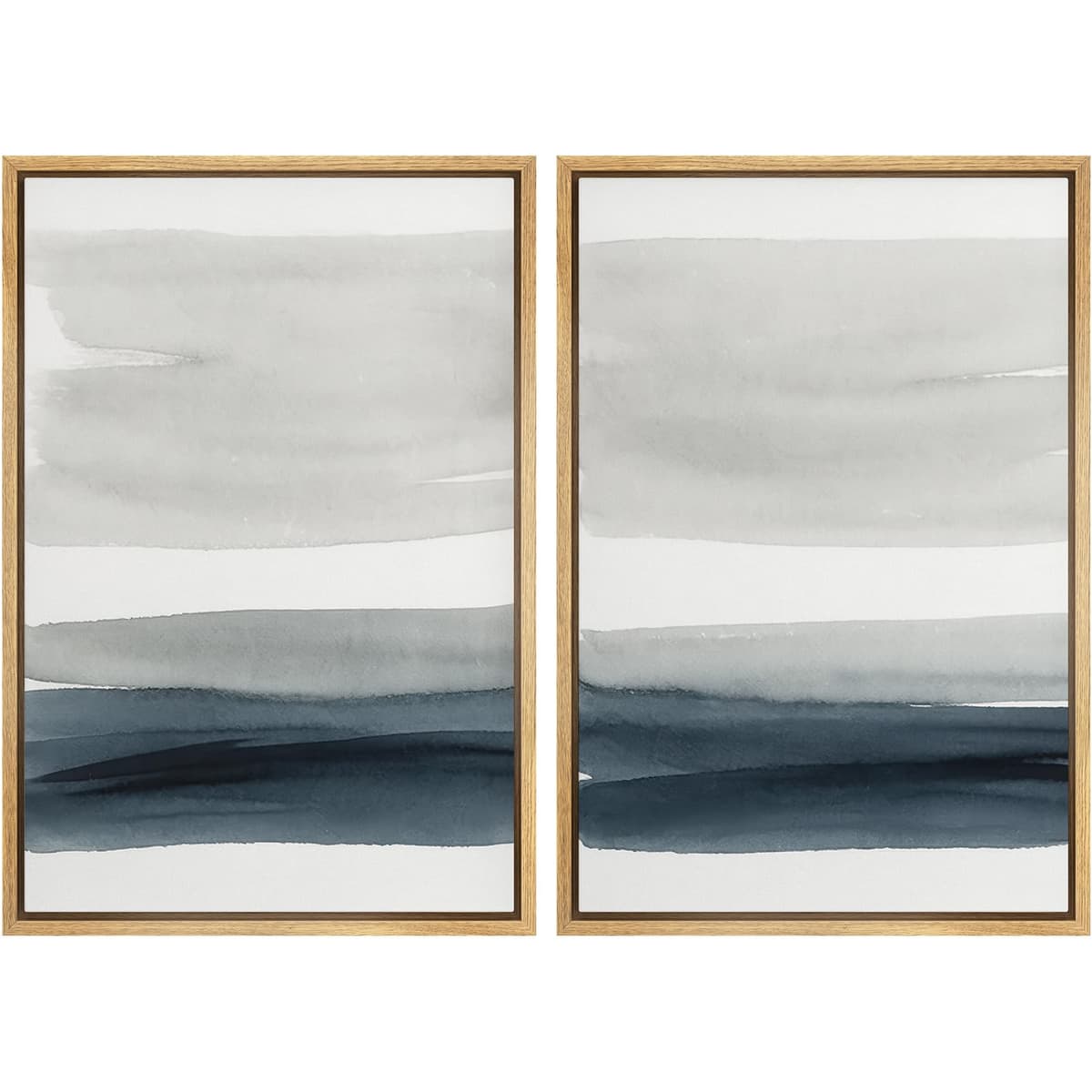 MUDECOR Framed Canvas Print Wall Art Set Watercolor Pastel Duotone Tan Landscape Abstract Shapes Illustrations Modern Art Decorative Contemporary for Living Room, Bedroom, Office - 24"x36"x2 Natural — view 54