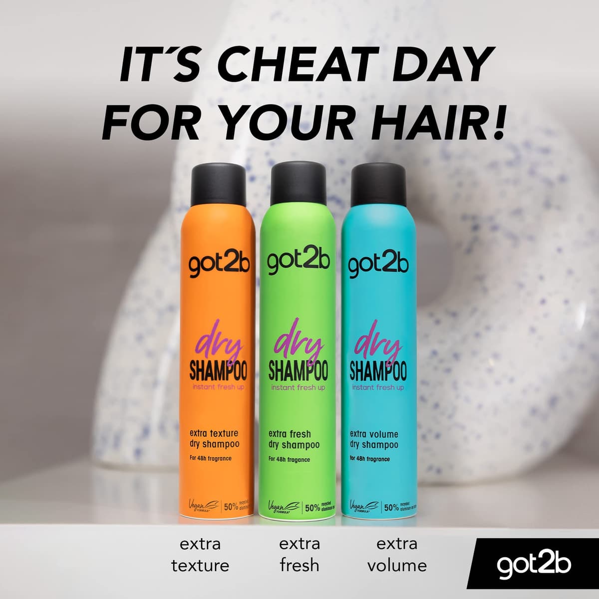 got2b Dry Shampoo Instant Fresh Up Extra Volume 200 ml, Cleans & Refreshes, Instant Fresh Up, for 24h Fragrance, Vegan Formula — view 5