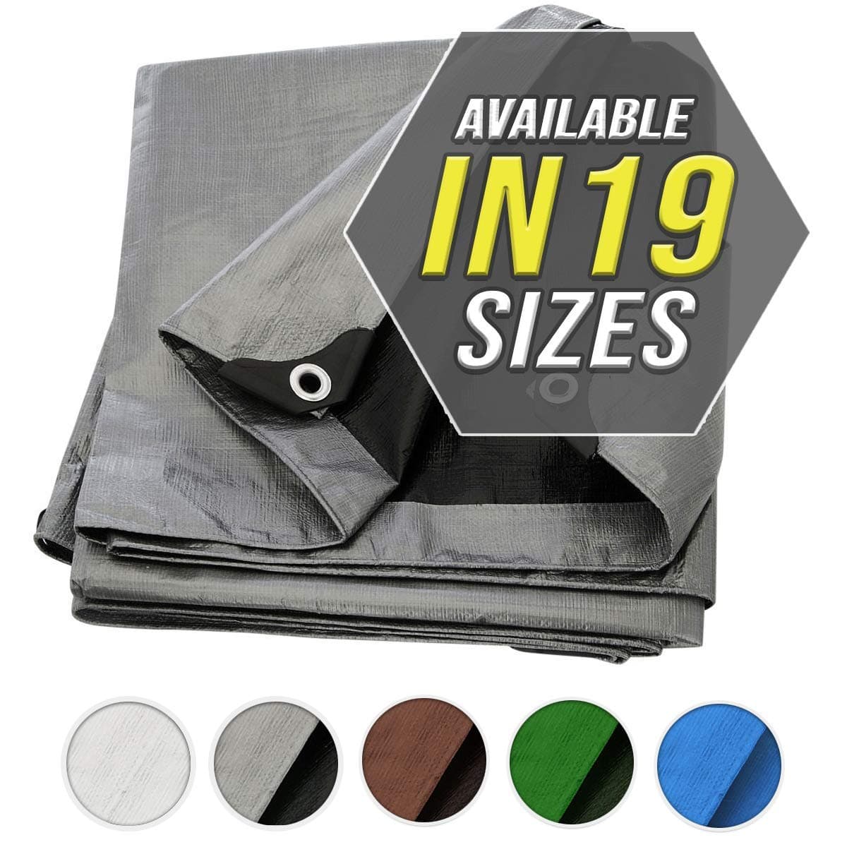 Large Waterproof Tarp- Heavy Duty Thick Poly Tarpaulin Ideal for Canopy Tents, Boats, RV or Pool Covers- Multipurpose Protective Tarps with Grommets for Indoor and Outdoor Use — view 20