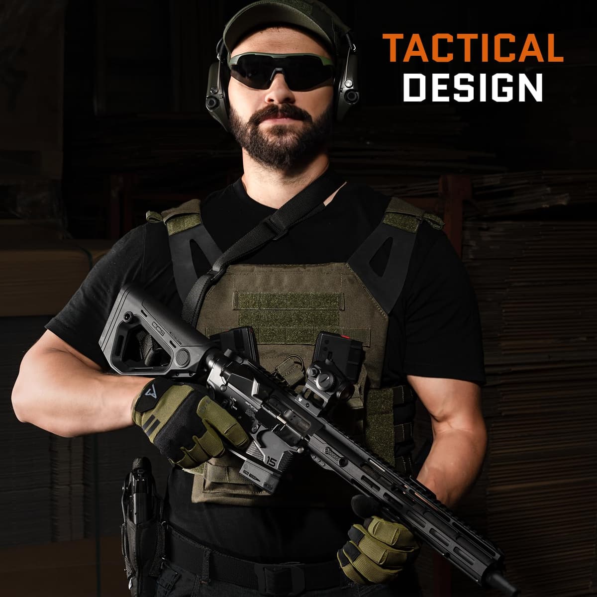 ACE Schakal Outdoor Glove - Guantes Tácticos para Airsoft, Paintball y Deportes de Tiro - Capaz de Pantalla Táctil - S - XXL — view 2