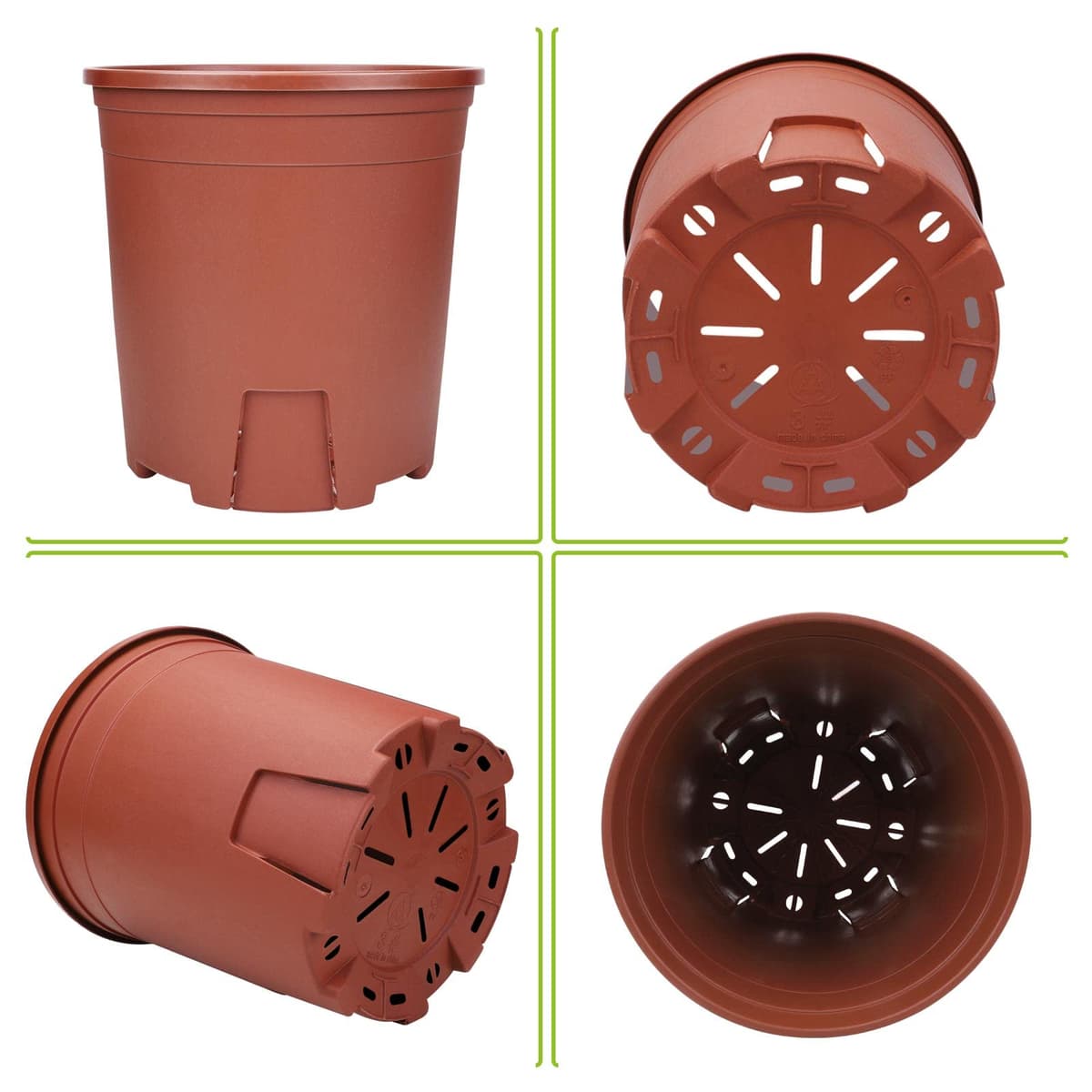 Macetas,12.4cm 10pcs Plantador Plastico con Orificio de Drenaje, Control de Raíces, para Plantas de Bonsái de Interior Exterior Jardín - Rojo — view 2