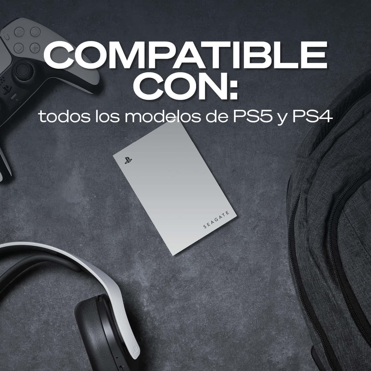 Seagate Game Drive PS4/PS5 5TB, disco duro externo portátil, 2,5", USB 3.0, blanco, LED azul, Plug and Play (STLV5000202) — view 7