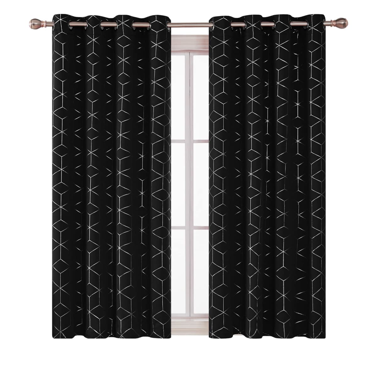 Deconovo Blackout Curtains, Modern Sky Blue Curtains for Living Room, Thermal Curtains, Ring Top Curtains, Noise Isolating, 46" W x 72" H, Set of 2 — view 29