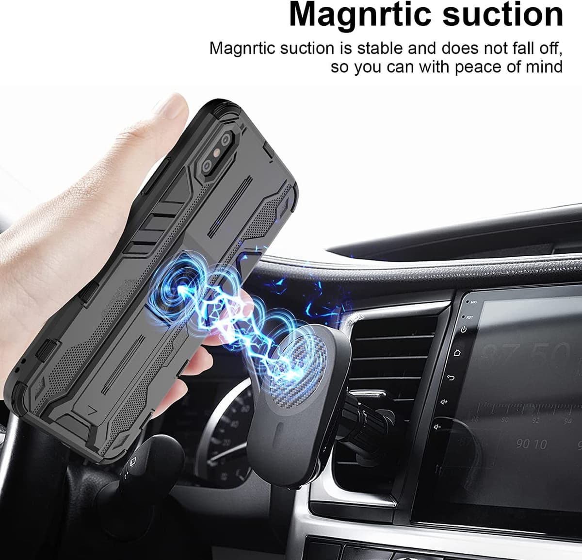 Funda para CMF Phone 2 Pro, Carcasa Antigolpes con Soporte anular metálico, Case Protectora de Grado Militar, Negro — view 608