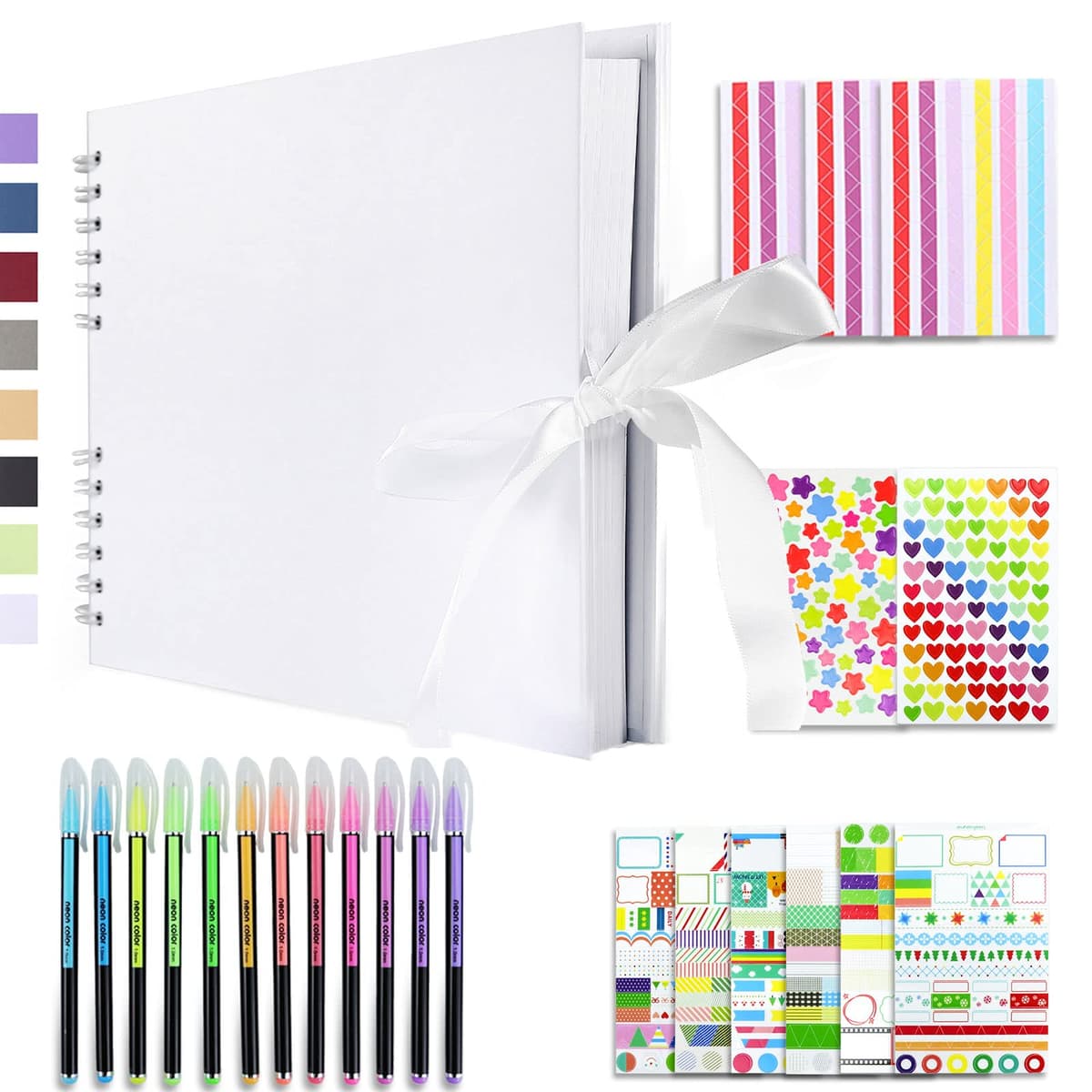 Vienrose Álbum de Fotos Scrapbook 10x15 cm Álbum de Recortes para Pegar y Escribir 80 Negra Páginas Espiral DIY Regalos de Boda Aniversario Bebé Cumpleanos Familiares Navidad, 28,5x21cm, Negro — view 20