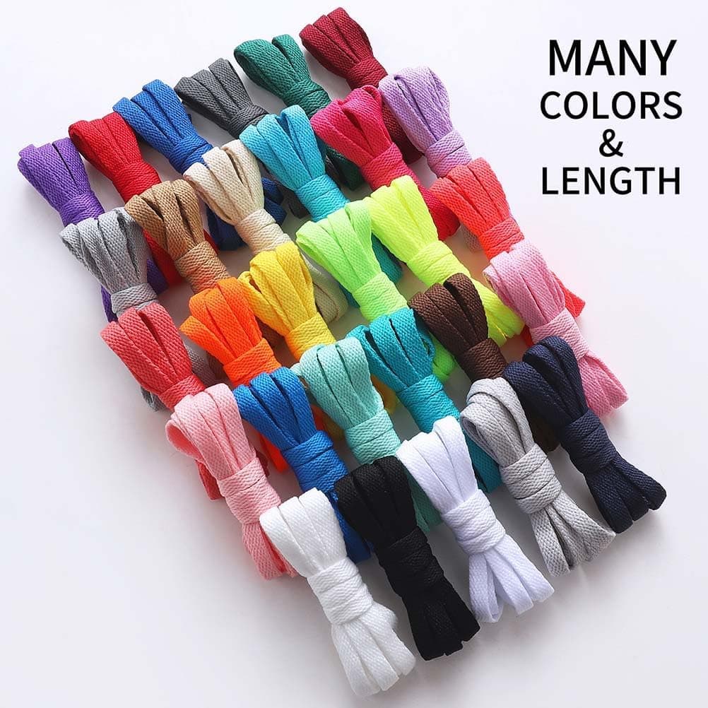 VSUDO Flat Trainers Shoelace, 8mm Wide Shoe Lace for Sneakers, Premium Trainer Shoe String, Replacements for Athletic Sport Shoelaces — view 6
