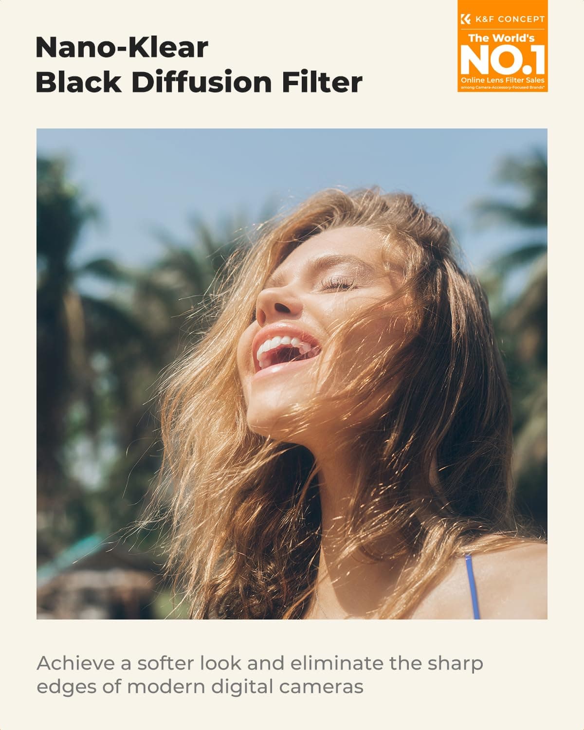K&F CONCEPT 77mm Black Diffusion 1/4 Filter Mist Soft Glow Diffuser Lens Filters(Nano-K Series) — view 2