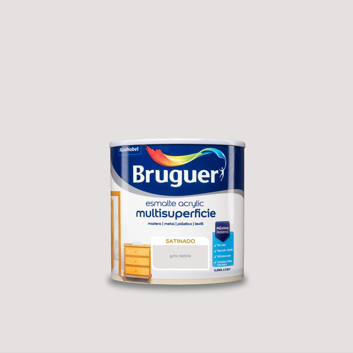 Bruguer Acrylic Multisuperficie Esmalte al agua Satinado - Pintura 750 mL, Blanco Permanente — view 24