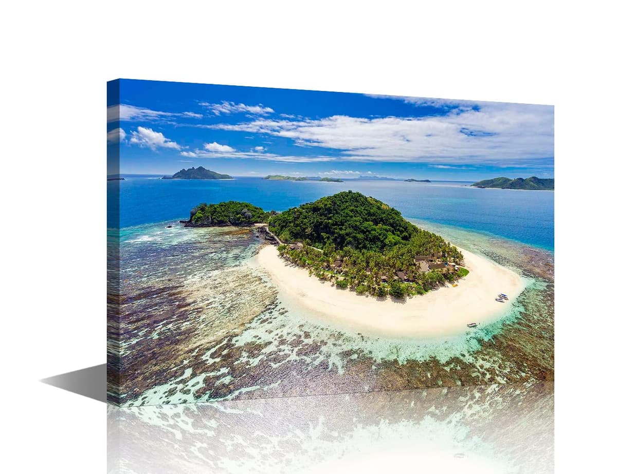 Wall Art for Living Room Beach Canvas Art Wall Decor Blue Sea Sunset Pictures Print on Canvas Natural Landscape Painting Seascape Artwork Stretched Framed Ready to Hang 12x18inch — view 33