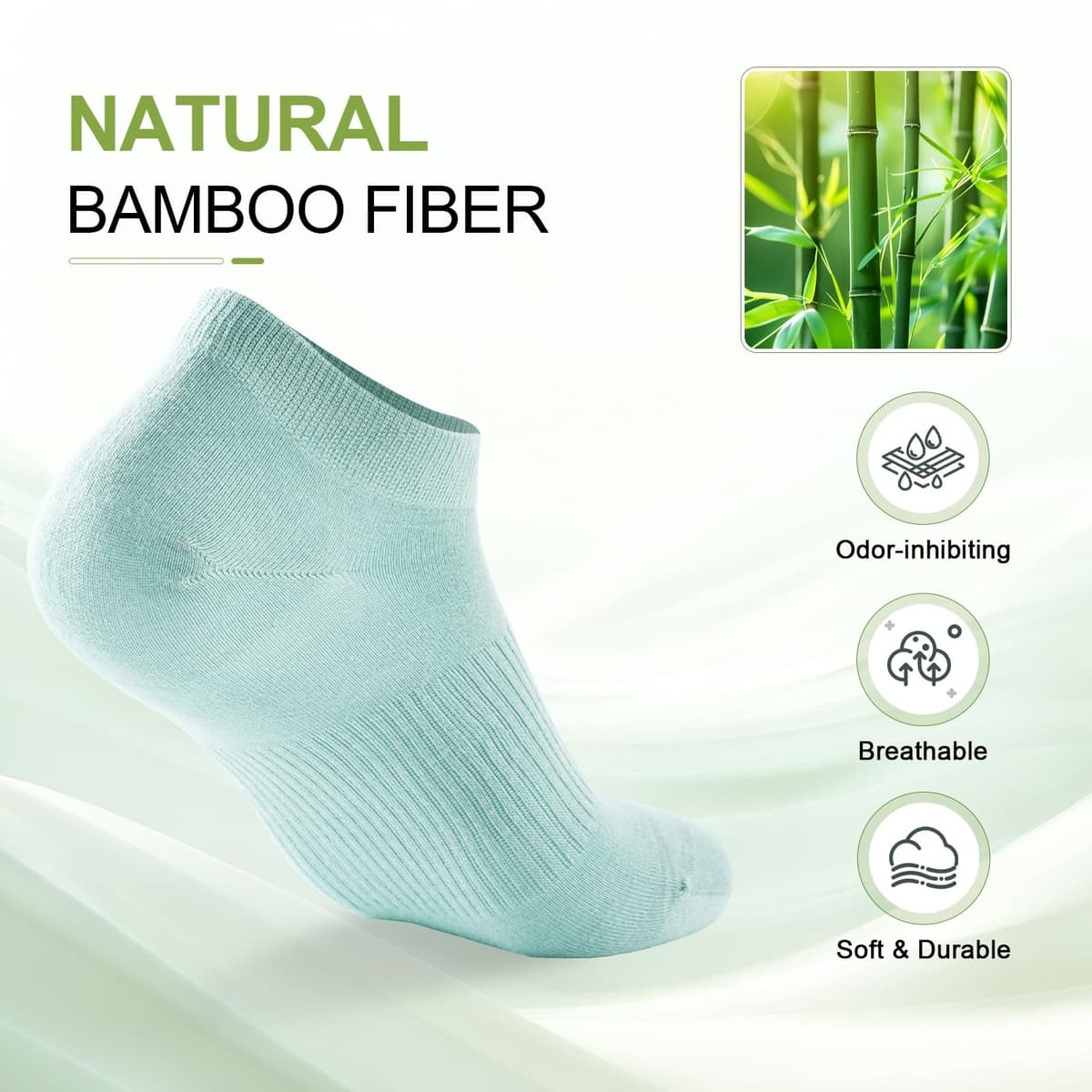 Ankle Socks Women, 5 Pairs Bamboo Low Cut Ladies Trainer Socks, Breathable Seamless Short Summer Thin Socks — view 5