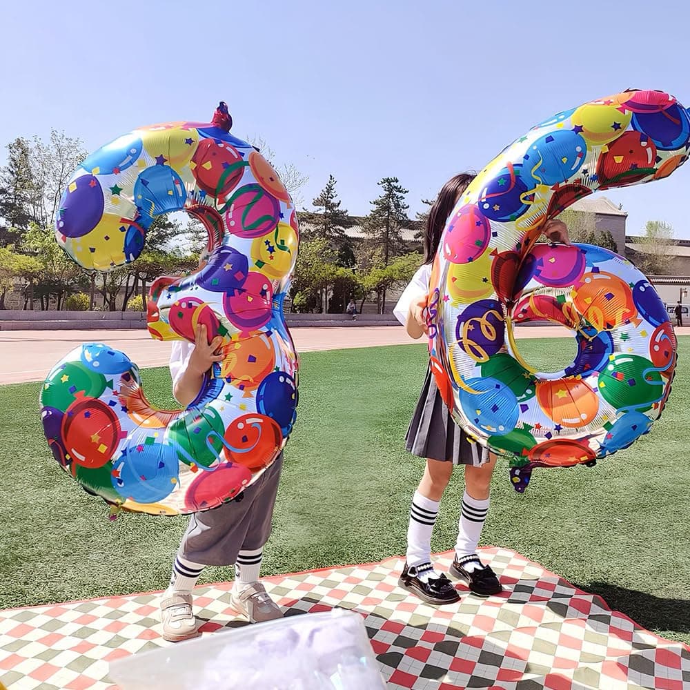 Foil Globo Número 5 Azul 40" (101cm), Inflable Helio o aire, Gigante Numeros 0-9, 10-19, 20-29, 30-100, Grande Globos Decoración para La Boda Aniversario y Cumpleaños Fiestas — view 52