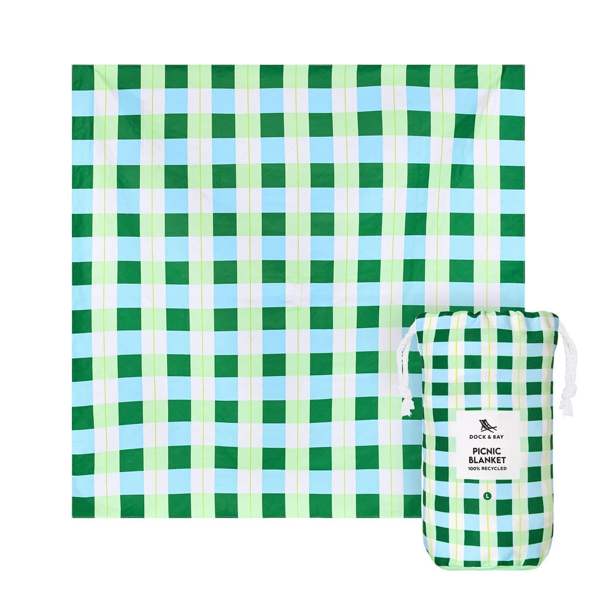 Dock & Bay Picnic Blanket - Quick Dry & Water Resistant - 100% Recycled Materials - Large (170x170cm) - Apple Tart