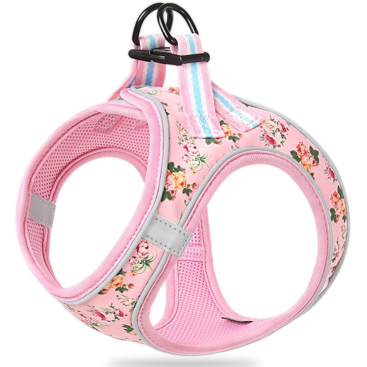HEELE Arnes Perro Pequeño con Lineas Reflecantes Arnés Perro Antitirones Ajustable Suave Acolchado Cómodo para Viajar Pasear con Mascota, Rosa, S — view 9
