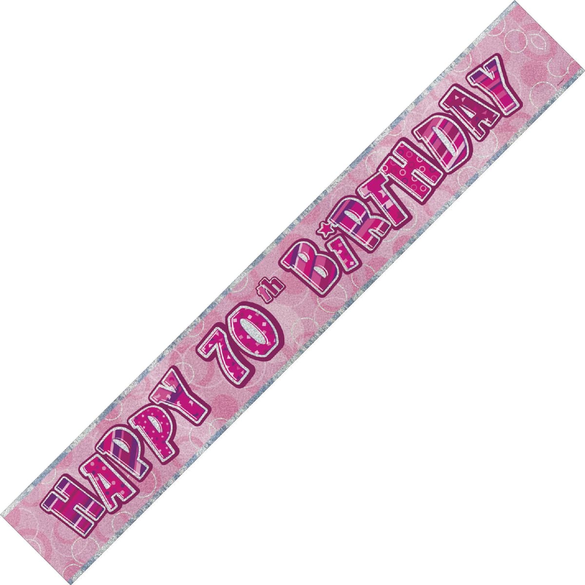 Unique Party 92068 - 9ft Foil Glitz Pink Happy 80th Birthday Banner — view 250
