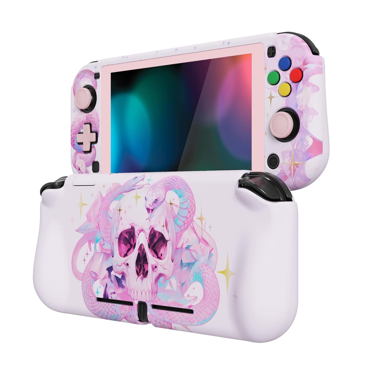 playvital ZealProtect Protective Case for Nintendo Switch Lite, Hard Shell Grip Cover for Nintendo Switch Lite w/Screen Protector & Thumb Grip Caps & Button Caps - Antique Yellow — view 22