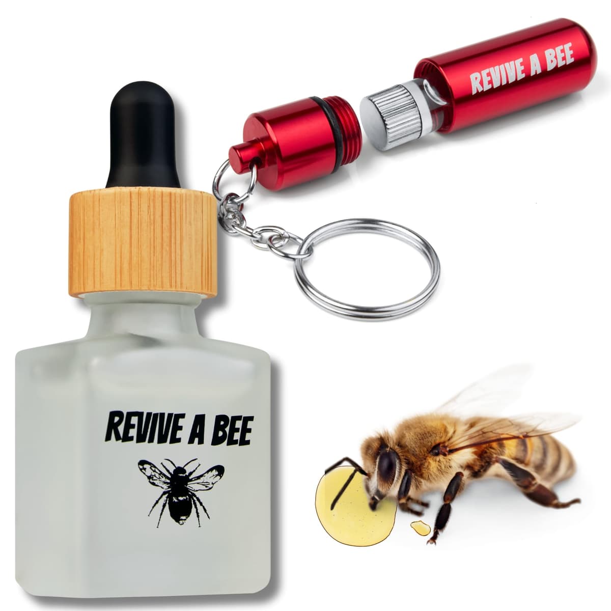 Revive a Bee Gift Box 1 x Bee Revival Kit Keyrings 1x Refill Bottle & Plantable Seed Paper — view 2
