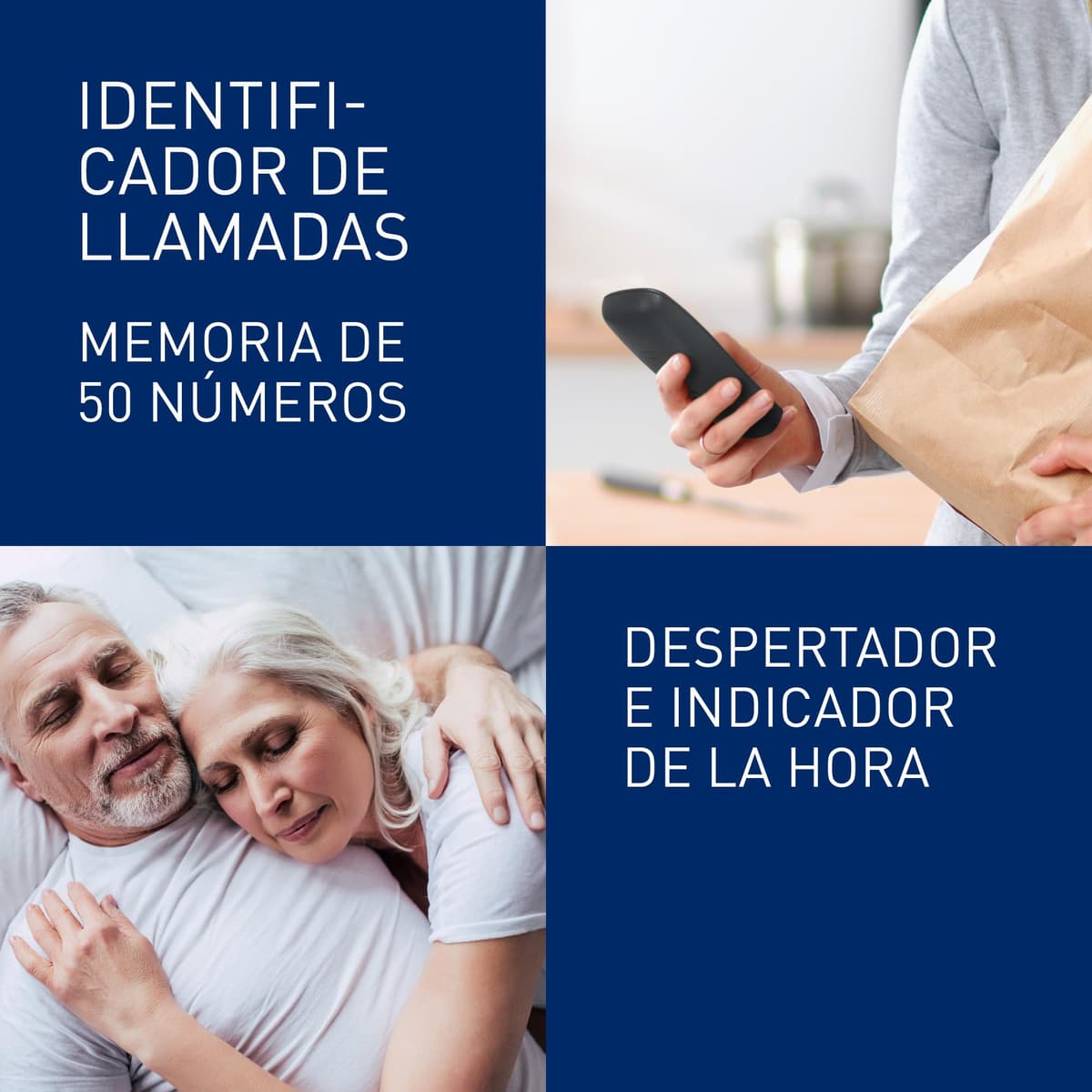Panasonic KX-TG1611SPH - Teléfono Fijo Inalámbrico DECT, LCD, Identificador de Llamadas, Agenda de 50 Números, Tecla de Navegación, Alarma, Reloj, color Negro — view 5