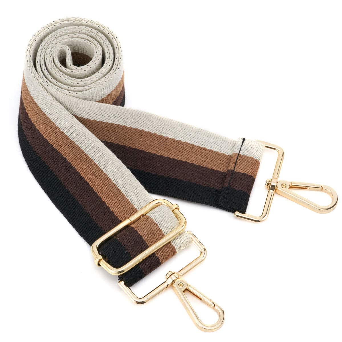 ZOOEASS Wide Shoulder Strap, Guitar Style Adjustable Purse Strap with Gold Buckle Replacement Woven Crossbody Straps for Handbags((3.8CM) Shining Black) — view 119