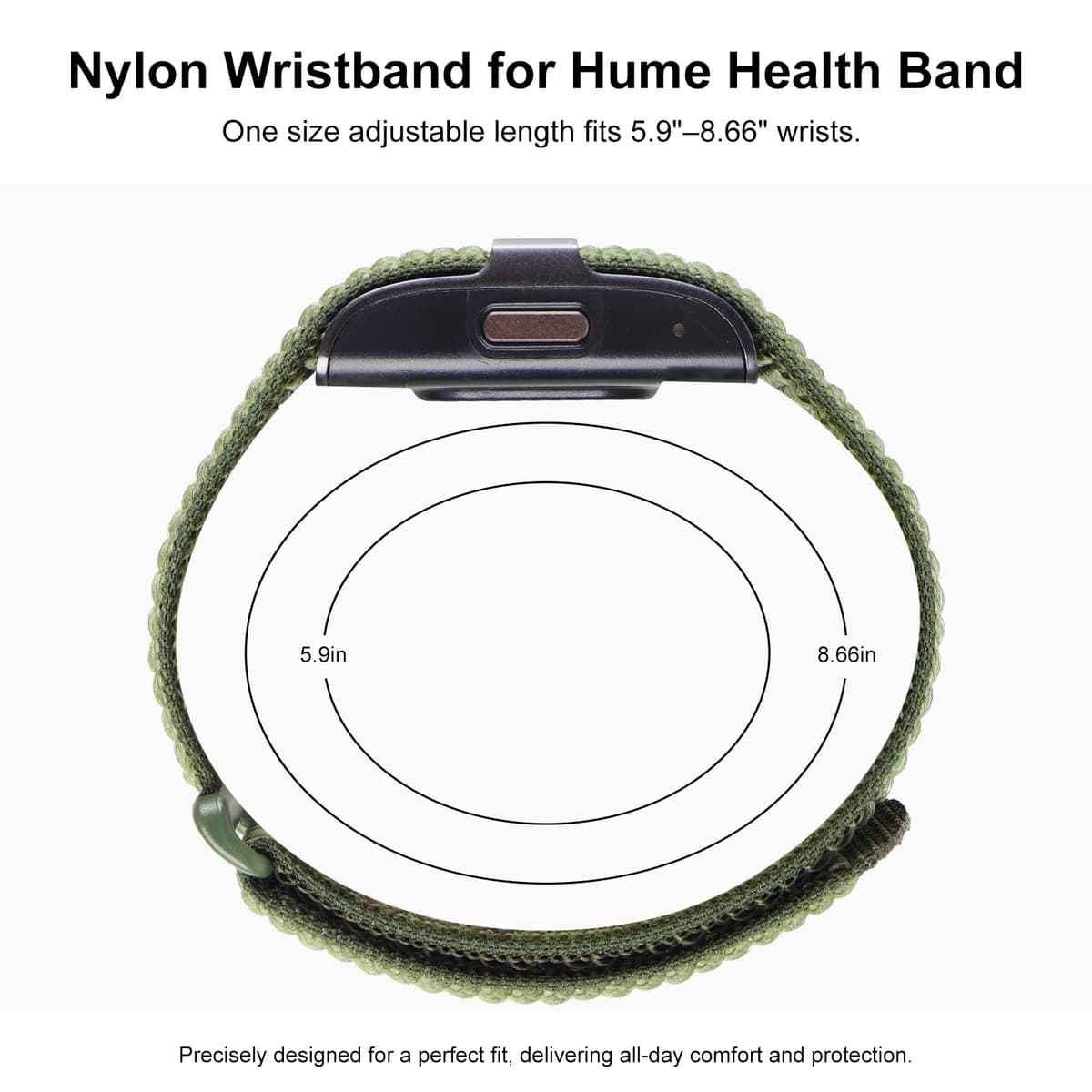 Nylon Loop Sport Replacement Bands Compatible with Hume Health Band, Soft Breathable Adjustable Wrist Band for Hume Band Replacement Strap Wristband for Fitness Tracker Women Men — view 4