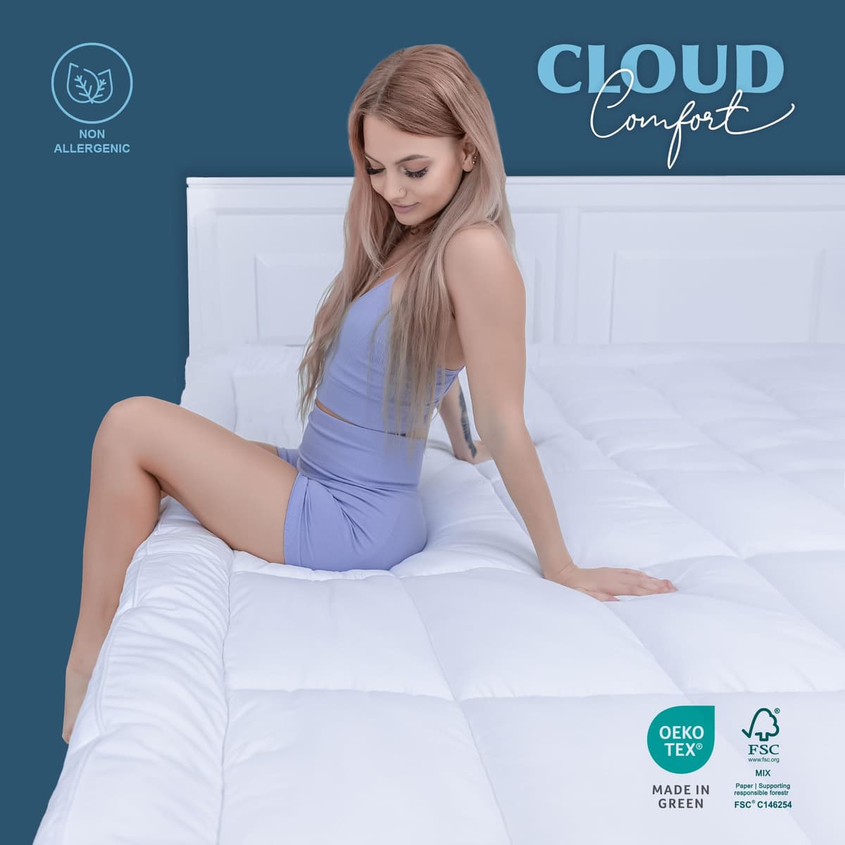 ACRALI HOME Thick Mattress Topper Double Bed (4 Inch/10 cm) Extra Deep Hotel Quality Breathable Bed Topper Quilted Luxury Comfort with Elasticated Straps — view 7