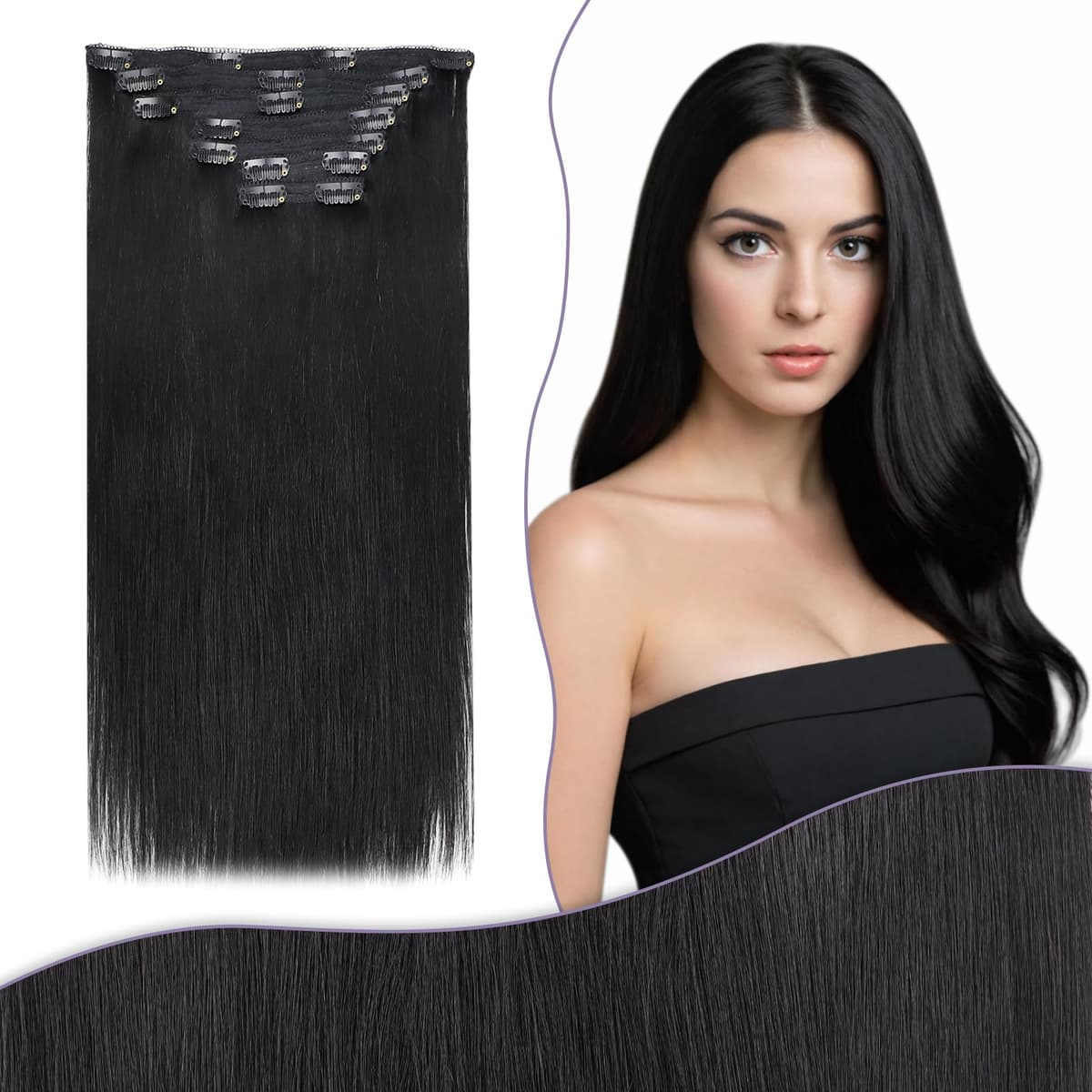Fshine Clip in Hair Extensions Human Hair Copper Hair Extensions 18 Inch 120 g 7 pcs Color 330 Natural Straight Hair Extensions for Women Real Human Hair — view 14