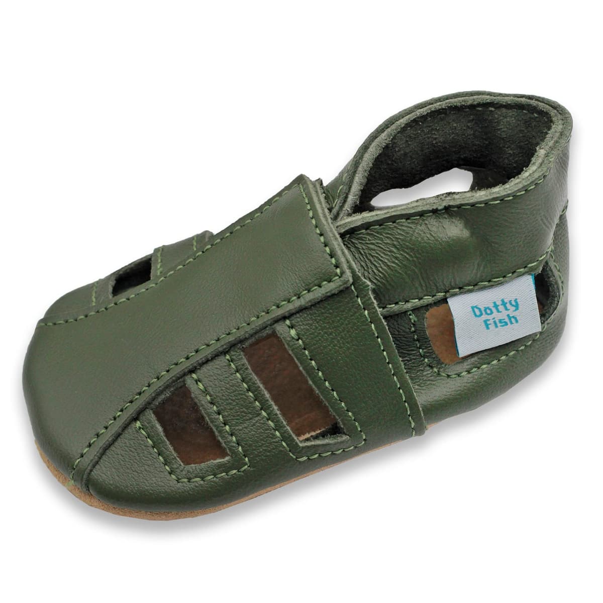 Dotty Fish Soft Sole Leather Sandals for Babies & Kids – Barefoot Feel, Non-Slip Sole, Breathable, Lightweight & Flexible Summer Shoes for Boys & Girls - British Brand - 0-6 Months - 4-5 Years