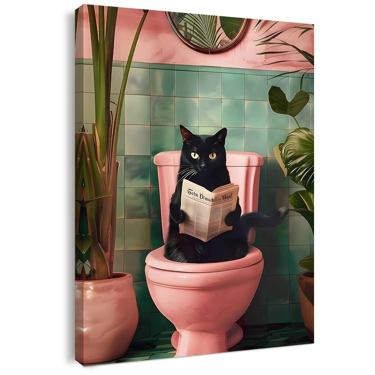 Qiukoo Wall Art Funny Giraffe Toilet Print – Framed Canvas Artwork for Bathroom Pictures and Decor, Waterproof Toilet Wall Art with Frame and Hanging Hooks, 12x16 Inch — view 11