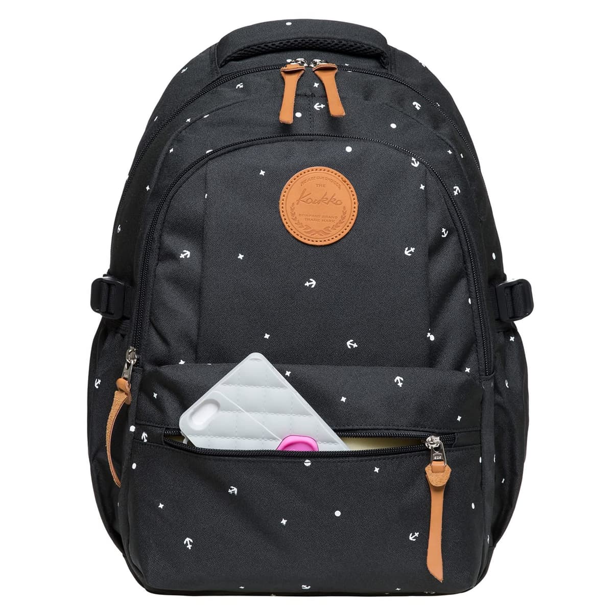 KAUKKO Mochila hermosa y bien pensada con compartimento para portátil de 15" para colegio, universidad, 22 l, Negro Jnl-ks24-03, talla única, Mochilas daypack — view 3