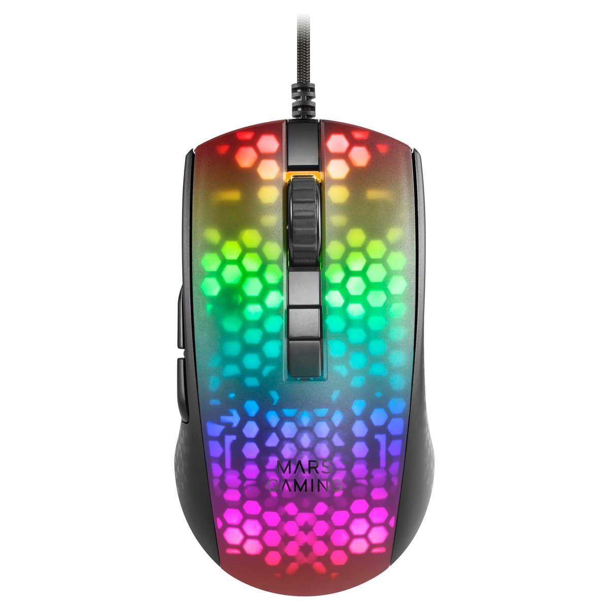 Mars Gaming MM024, Ratón Gaming RGB, Sensor Óptico 4000 dpi, Switches Mecánicos Huano, Iluminación RGB Flow, Ajuste On-The-Fly 1200/2400 / 3200/4000 dpi, Compatibilidad Multiplataforma, Negro — view 30