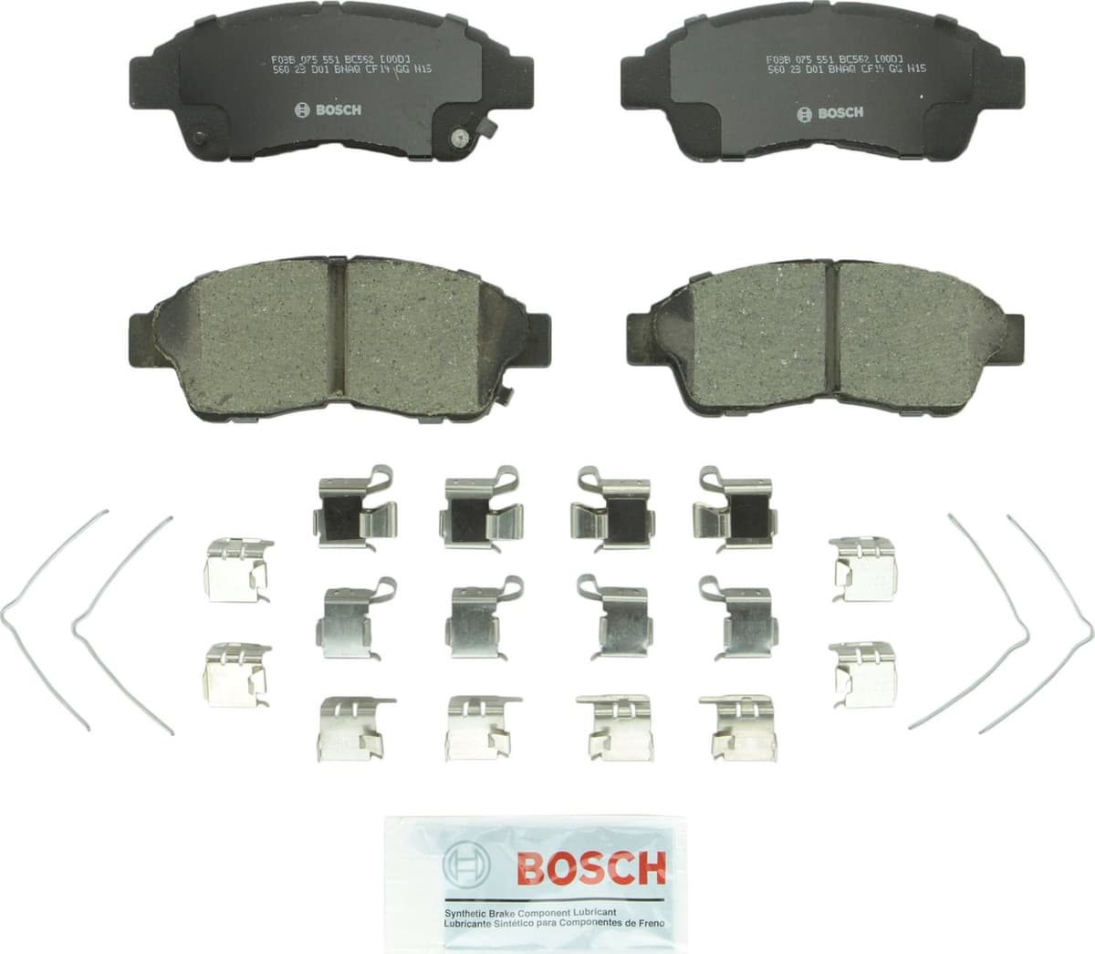 Bosch BC914 QuietCast Premium Ceramic Disc Brake Pad Set For: Acura ILX; Honda Accord, Civic, CR-V, Element, Fit, Front — view 63