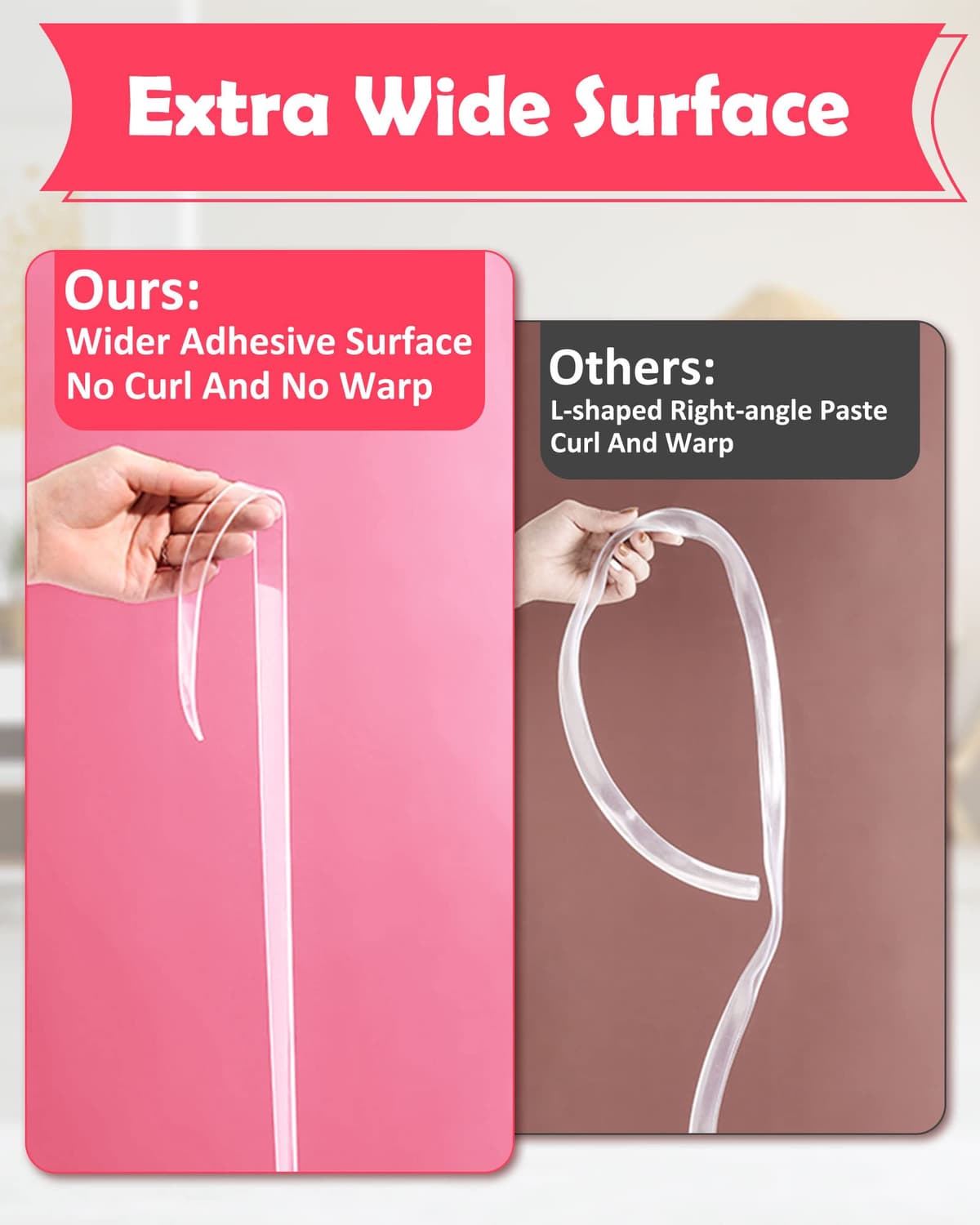 Loiion 1m Protector Esquinas Pared, Transparente Protector Muebles Bebe, Pre-Adhesivo Extra Fuerte Cinta Nano Tape, Multifuncional Protectores para Esquinas y Bordes (1mm de Grosor) — view 3