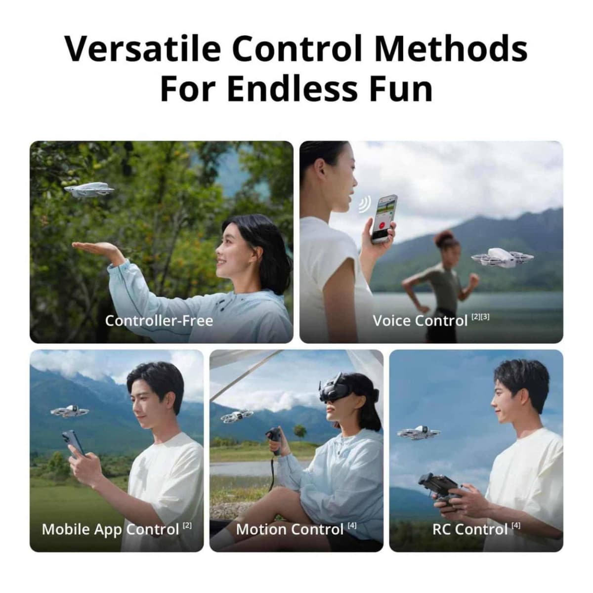 DJI Neo, Mini Drone with 4K UHD Camera for Adults, 135g Self Flying Drone that Follows You, Palm Takeoff, Subject Tracking, QuickShots, Stabilized Video, Built-In Propeller Guard (Controller-Free) — view 5