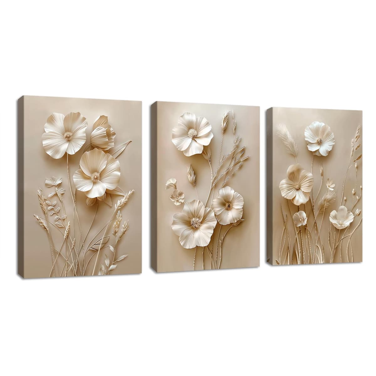 3Pcs Blue Grey Zen Canvas Wall Art, White Lotus Flowers Butterfly Meditation Spiritual Wall Paintings White Lotus Blooming on Stones in Lake Wall Pictures Room Decor for Yoga Spa Room Decor 30x40cmx3 — view 25
