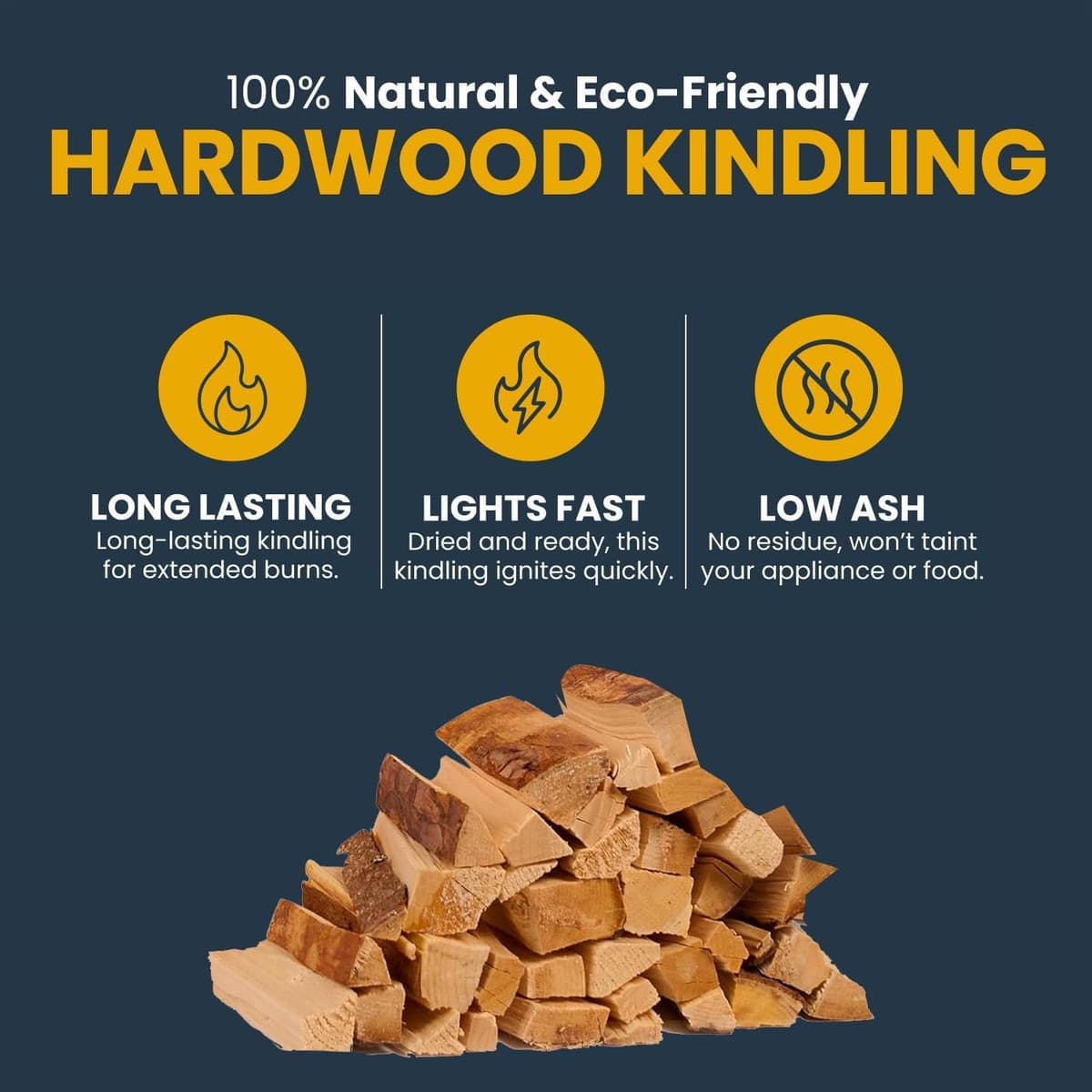 Ecoblaze Kiln Dried Kindling Wood 10kg - Easy to Light, Smokeless Fire Starter for Stoves, Fire Pits, BBQs, Chimineas, Wood Burners & Indoor or Outdoor Fires (4x2.5kg packs) — view 2