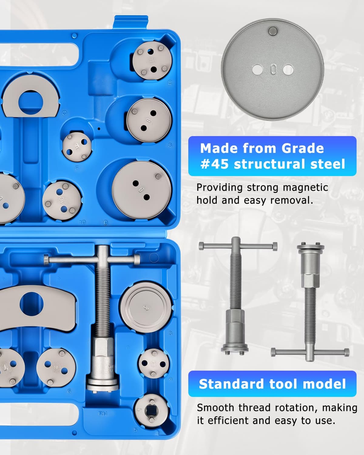 DAYUAN Disc Brake Caliper Piston Rewind Tool Kit Set for Almost Cars Trucks and Four-Wheel Drive Vehicles — view 2