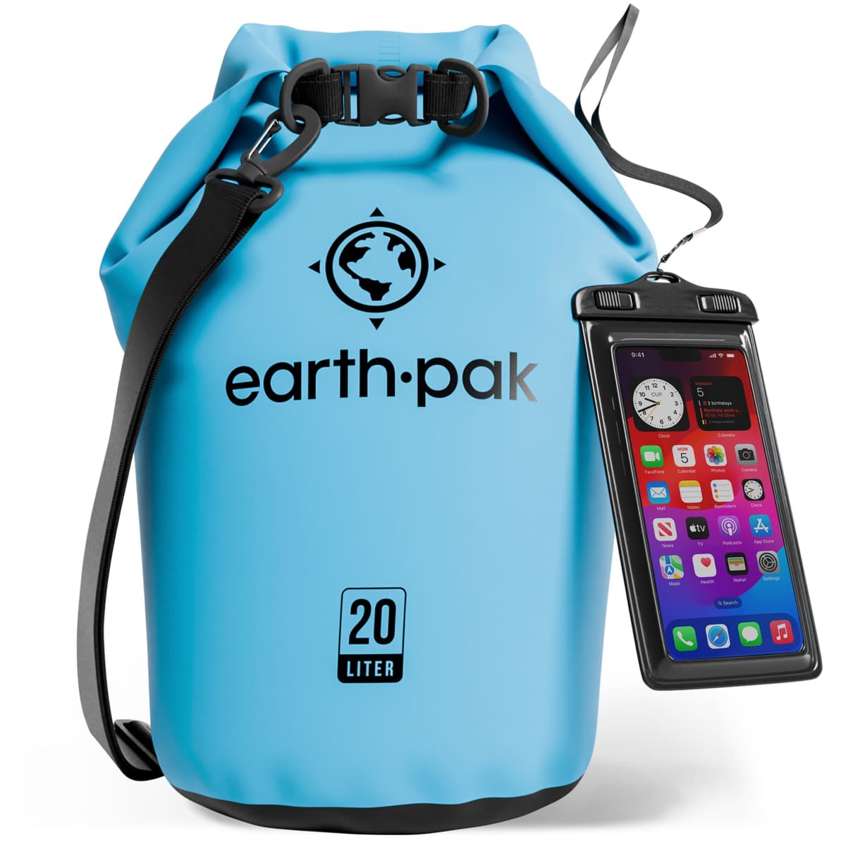 Earth Pak Waterproof Dry Bag - Roll Top Waterproof Backpack Sack Keeps Gear Dry for Kayak with Waterproof Phone Case — view 61