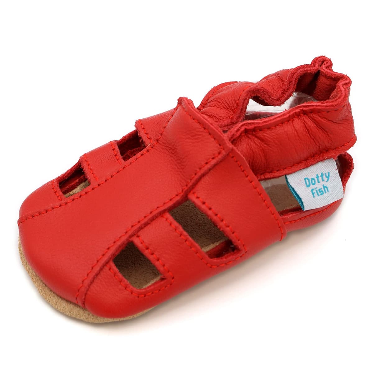 Dotty Fish Soft Sole Leather Sandals for Babies & Kids – Barefoot Feel, Non-Slip Sole, Breathable, Lightweight & Flexible Summer Shoes for Boys & Girls - British Brand - 0-6 Months - 4-5 Years — view 12