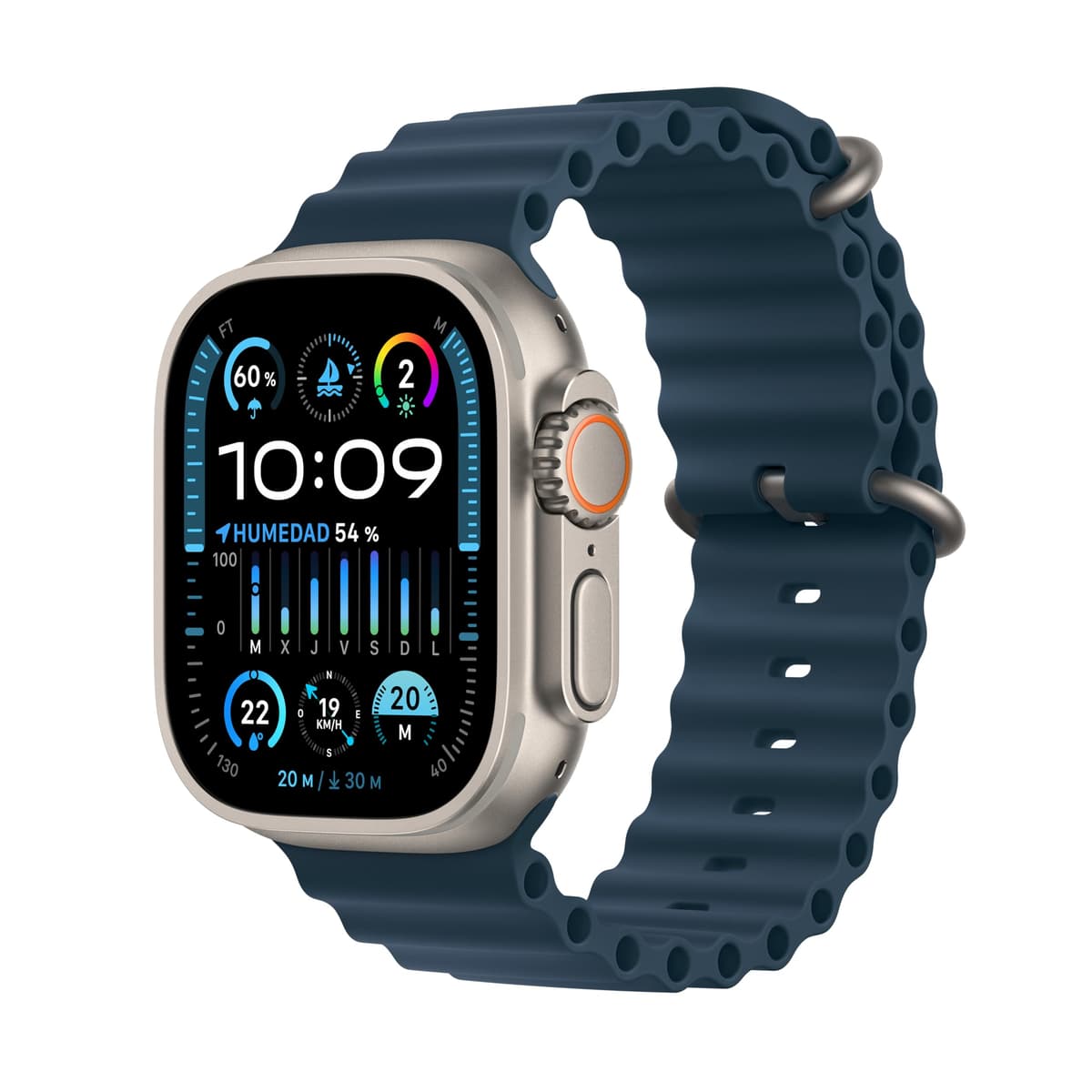 Apple Watch Ultra 2 GPS + Cellular Smartwatch, reloj deportivo con caja de titanio negro resistente de 49 mm y Correa Ocean Negro. Monitor de entreno, GPS de alta precisión y pantalla Retina brillante — view 10