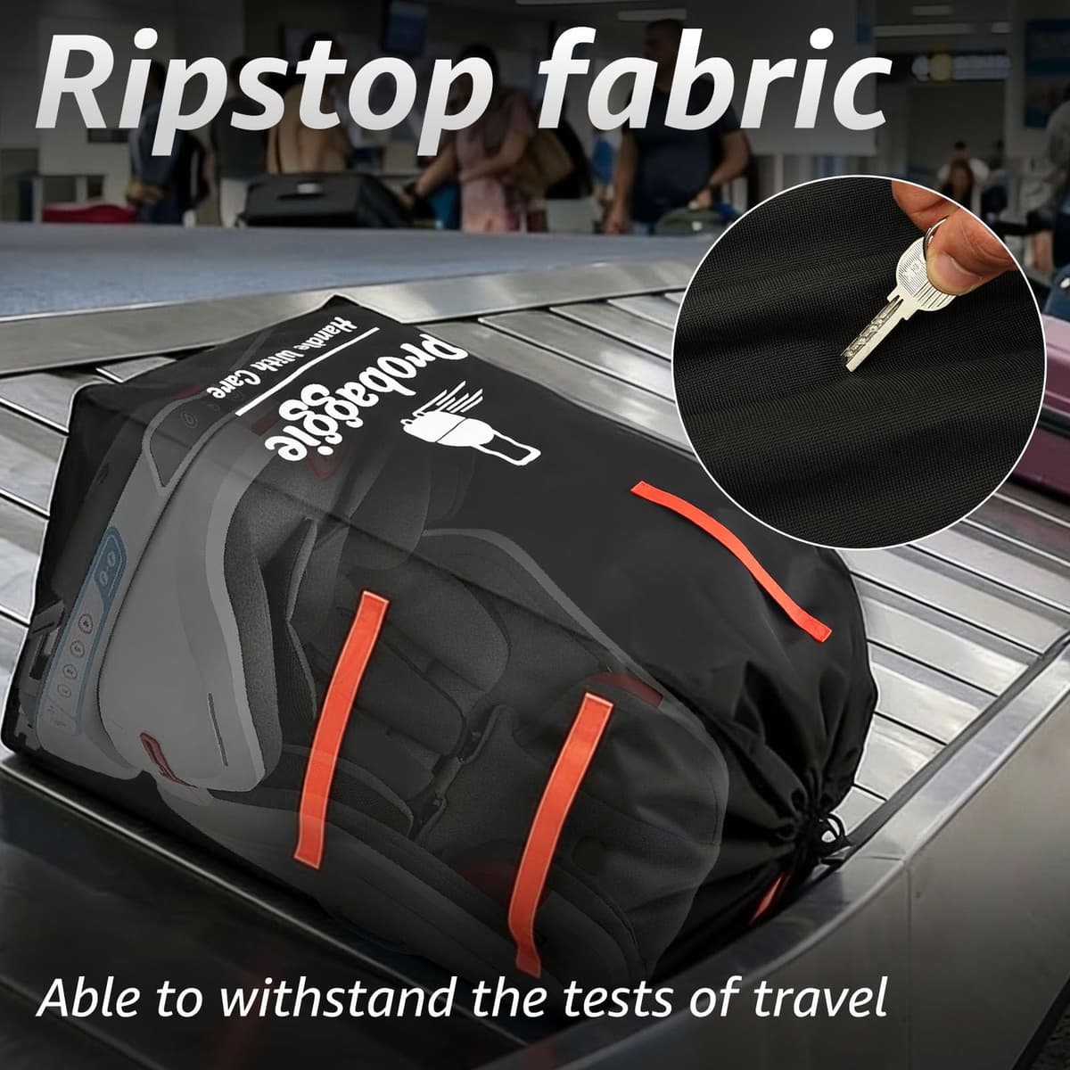Zhjiutak Car Seat Travel Bag for Airplane,86x45x45cm Easy Carry Backpack Bags, Car Seat Bag Ideal for Air Travel Family Vacation and Parents with Infant — view 4