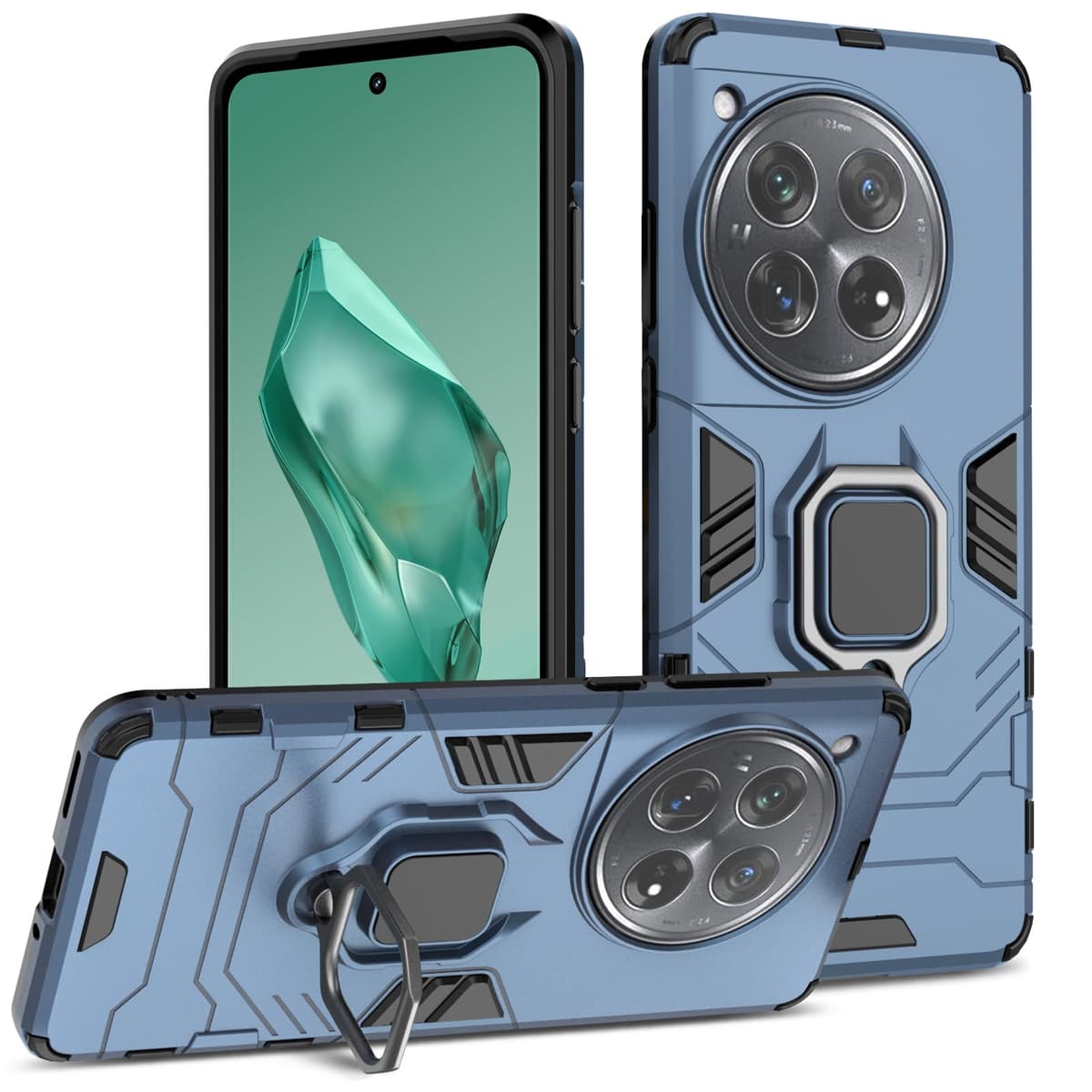 Funda para CMF Phone 2 Pro, Carcasa Antigolpes con Soporte anular metálico, Case Protectora de Grado Militar, Negro — view 1445