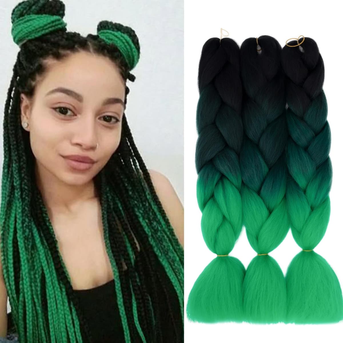 60cm Extensiones de Pelo Trenzas Africanas Castaño Oscuro Extensiones para Trenzas Africanas 1 pcs 100g Kanekalon Pelo para Trenzas Africanas Sintetico Extensiones de Trenzado Cabello Braiding — view 105