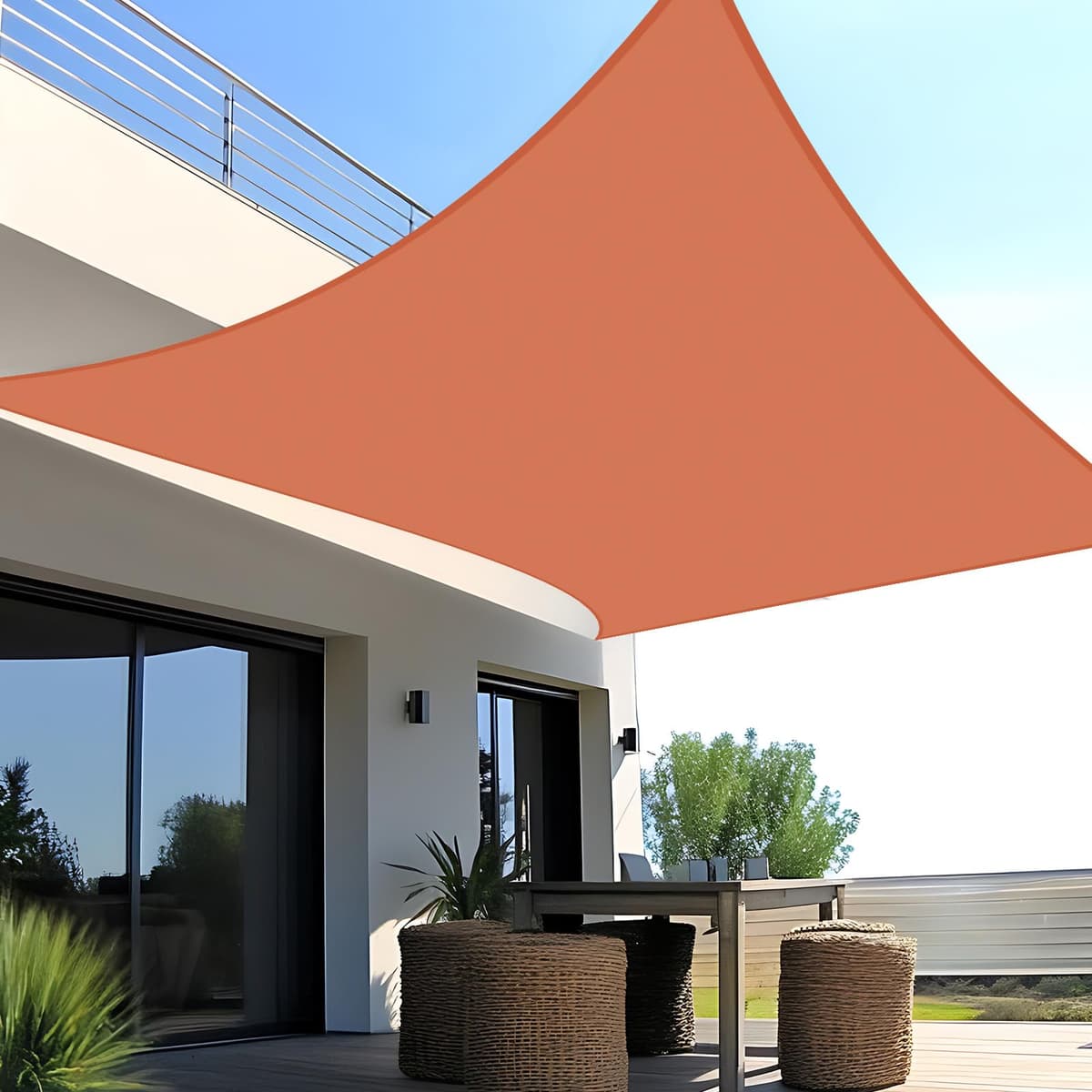 SUNNY GUARD Toldo Vela de Sombra Impermeable 3x3x3m Triangular a Prueba de Viento protección UV para Patio,Jardín, Exteriores, Terraza, Color Arena — view 10